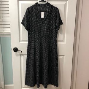 Ann Taylor Factory black a-line shirt dress 10